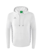 Erima Essential Team Hooded Sweatshirt (soft cotton, ribbed cuffs) white/grey Boys